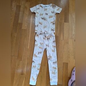 Burt's Bees Cream Animal Print Pajama Set
